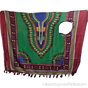 SaishNY Women's Traditional African Print Dashiki Sarong Cover up Green B07BZPNBMC